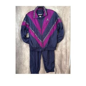 Vintage '93 LAVON Ski Tracksuit w Breckenridge‎ Ski Logo Women Sz L Purple Aztec